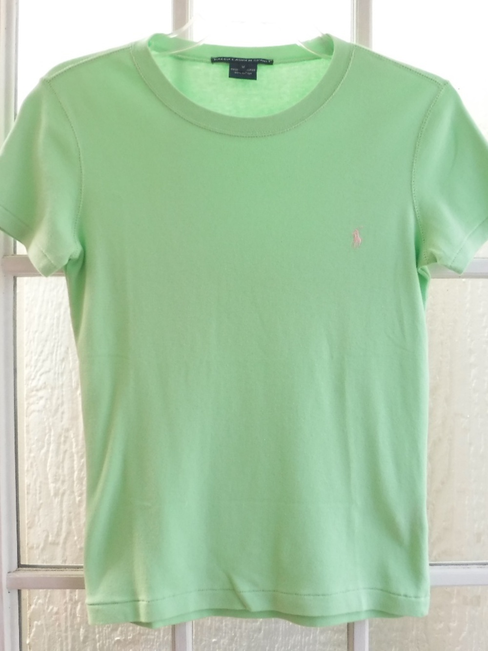 Ralph Lauren Sport Pink Pony on Green Crewneck Short Sleeve Shirt